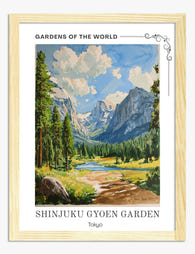 Serene Mountain Escape Art Print - Oak