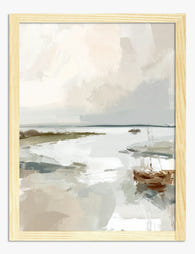 Coastal Tranquility Scene Art Print Oak