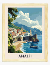 Amalfi Coastal Charm Art Print - Oak