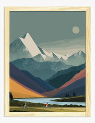 Mountain Ride Adventure Art Print Oak