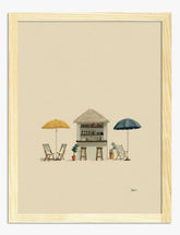 Sunny Beachside Retreat Art Print - Oak