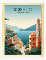 Sorrento Coastal Charm Art Print - Oak