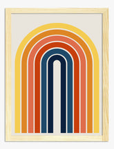 Sunbeam Retro Rainbow Art Print Oak