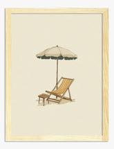 Beachside Retreat Scene Art Print - Oak