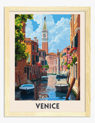 Venetian Canal Charm Art Print Oak