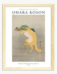 Ohara Koson Dancing Fox Art Print - Oak