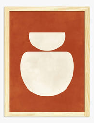 Modern Terracotta Balance Art Print Oak