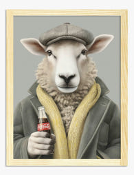 Dapper Sheep Delight Art Print Oak