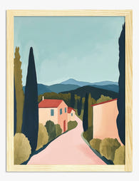 Tuscan Village Pathway Art Print Oak
