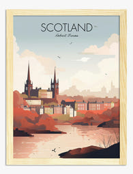 Scotland Skyline by Burns Art Print - Oak