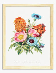 Vintage Floral Medley Art Print - Oak
