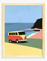Retro Seaside Vibes Art Print - Oak