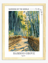 Serene Bamboo Path Art Print - Oak