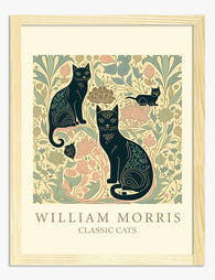 William Morris Classic Cats Art Print - Oak
