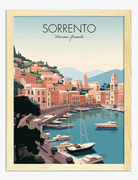 Sorrento Marina Charm Art Print - Oak