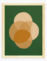 Overlapping Glow Shapes Art Print - Oak