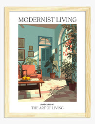 Sunlit Mediterranean Room Art Print Oak