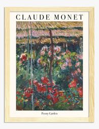 Monet Peony Garden Art Print - Oak