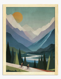 Sunrise Mountain Ride Art Print Oak