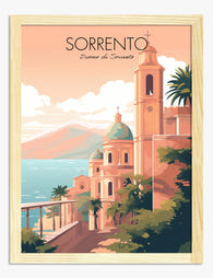 Sorrento Sunlit Charm Art Print - Oak