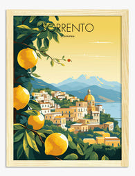 Sorrento Lemon Vista Art Print - Oak