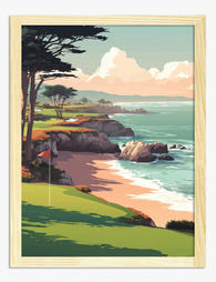 Coastal Golf Serenity Art Print Oak
