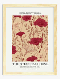 Burgundy Botanical Elegance Art Print Oak