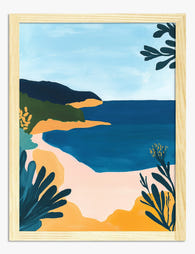 Italian Coastline Retreat Art Print Oak