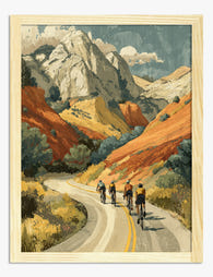 Canyon Road Cyclists Art Print Oak