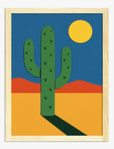 Sunlit Desert Cactus Art Print - Oak