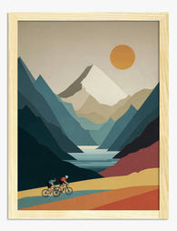 Mountain Ride Adventure Art Print Oak