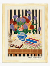 Striped Serenity Still Life Art Print - Oak