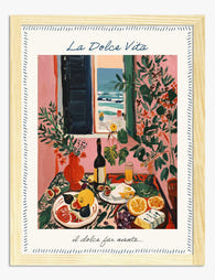 Amalfi Coast Feast Art Print - Oak