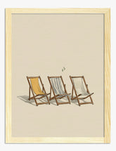 Seaside Lounge Trio Art Print - Oak