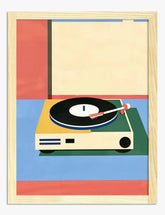 Retro Vinyl Vibes Art Print - Oak