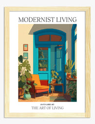 Mediterranean Modern Room Art Print Oak