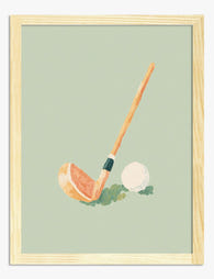 Playful Citrus Swing Art Print - Oak
