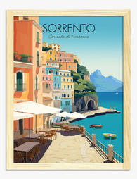 Sorrento Seaside Charm Art Print - Oak