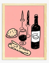 Parisian Table Vibes Art Print - Oak