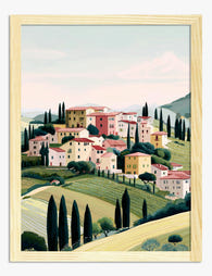Tuscan Village Vista Art Print Oak