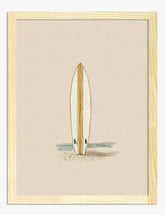 Sunny Minimal Surfboard Art Print Oak