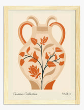 Terracotta Floral Vase Art Print - Oak