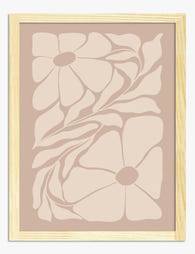 Soft Petal Flow Art Print - Oak