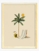 Sun-Kissed Palm Retreat Art Print - Oak
