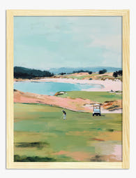 Coastal Golf Serenity Art Print - Oak