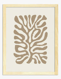 Neutral Flow Scandinavian Art Print Oak