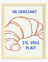 Parisian Croissant Charm Art Print Oak