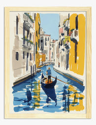 Venice Canal Stroll Art Print - Oak
