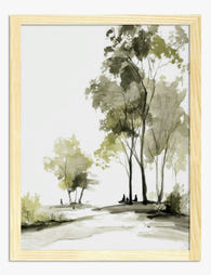 Tranquil Woodland Walk Art Print Oak