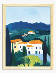 Tuscan Hillside Retreat Art Print Oak